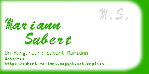 mariann subert business card